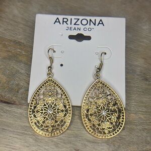 Arizona Filagree Gold Teardrop Statement Earrings